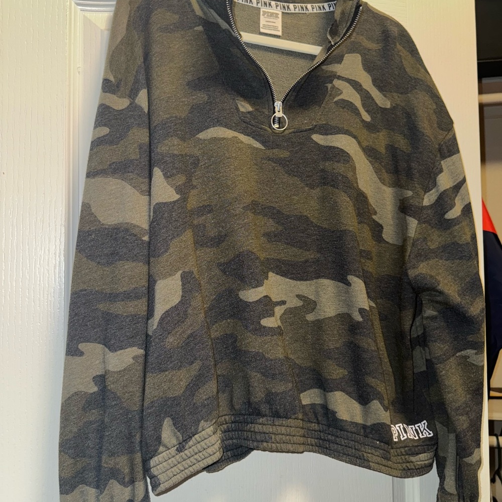 Pink Camo Quarter-Zip Sweatshirt